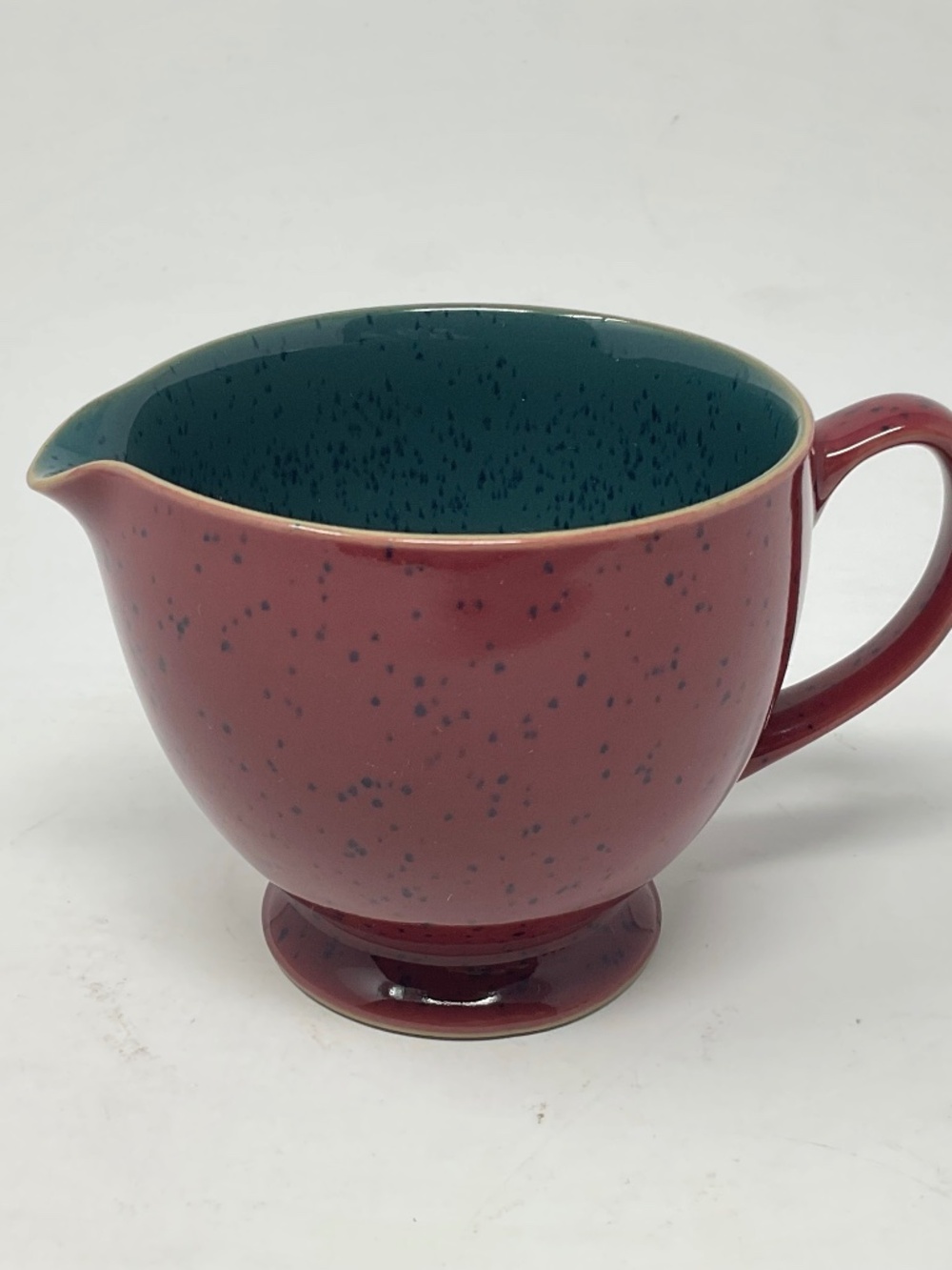 Denby Harlequin (retired) Stoneware Red Blue Creamer Jug